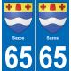 65 Sazos autocollant sticker plaque immatriculation auto ville