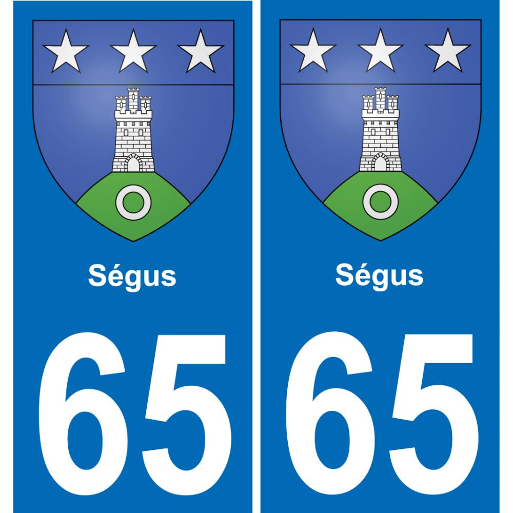 65 Pau autocollant sticker plaque immatriculation auto ville