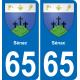 65 Sénac autocollant sticker plaque immatriculation auto ville