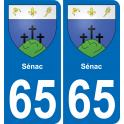 65 Pau autocollant sticker plaque immatriculation auto ville