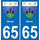 65 Sénac autocollant sticker plaque immatriculation auto ville