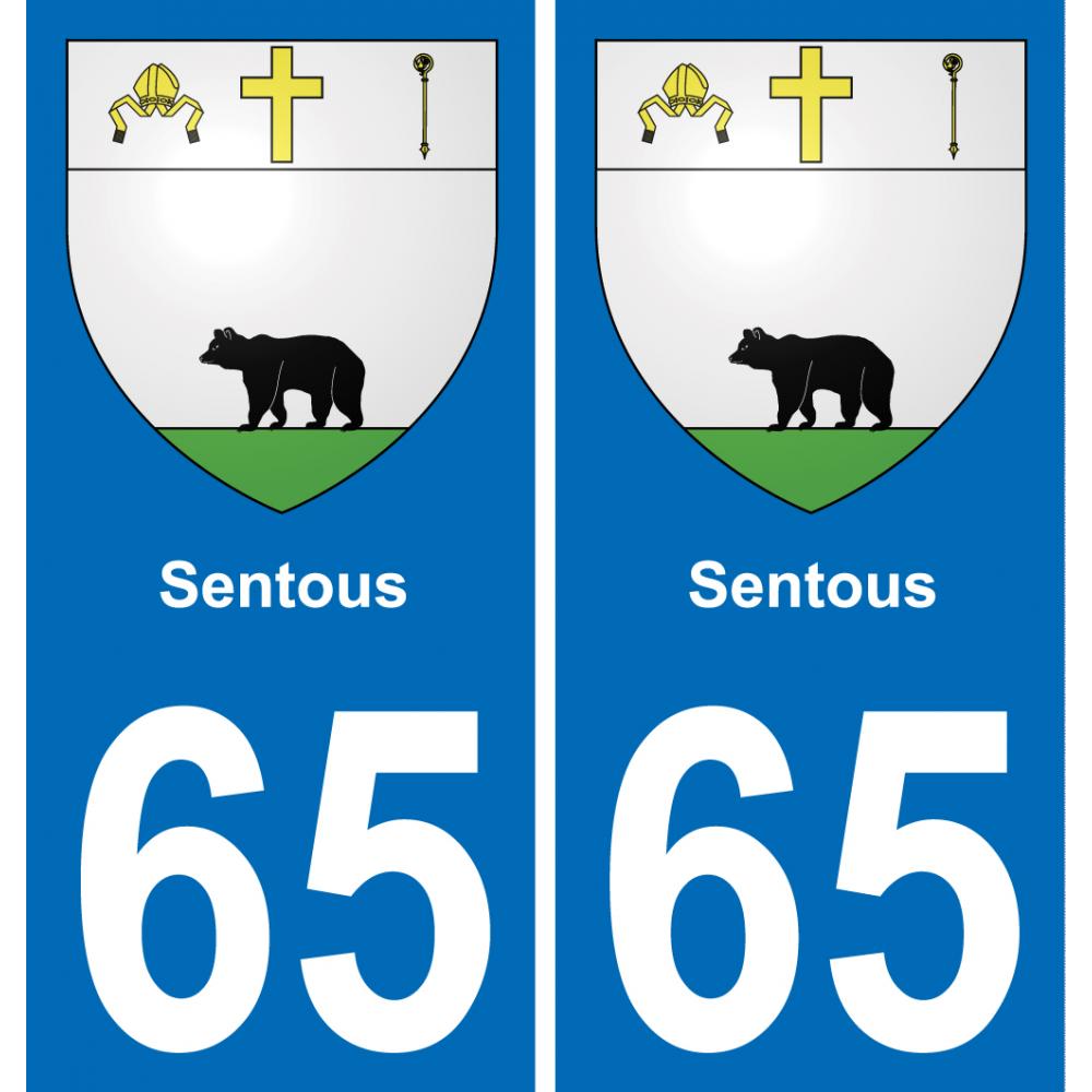 65 Sentous sticker plate registration city