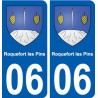 06 Roquefort-les-Pins ville sticker autocollant plaque