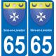 65 Pau autocollant sticker plaque immatriculation auto ville