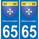 65 Pau autocollant sticker plaque immatriculation auto ville