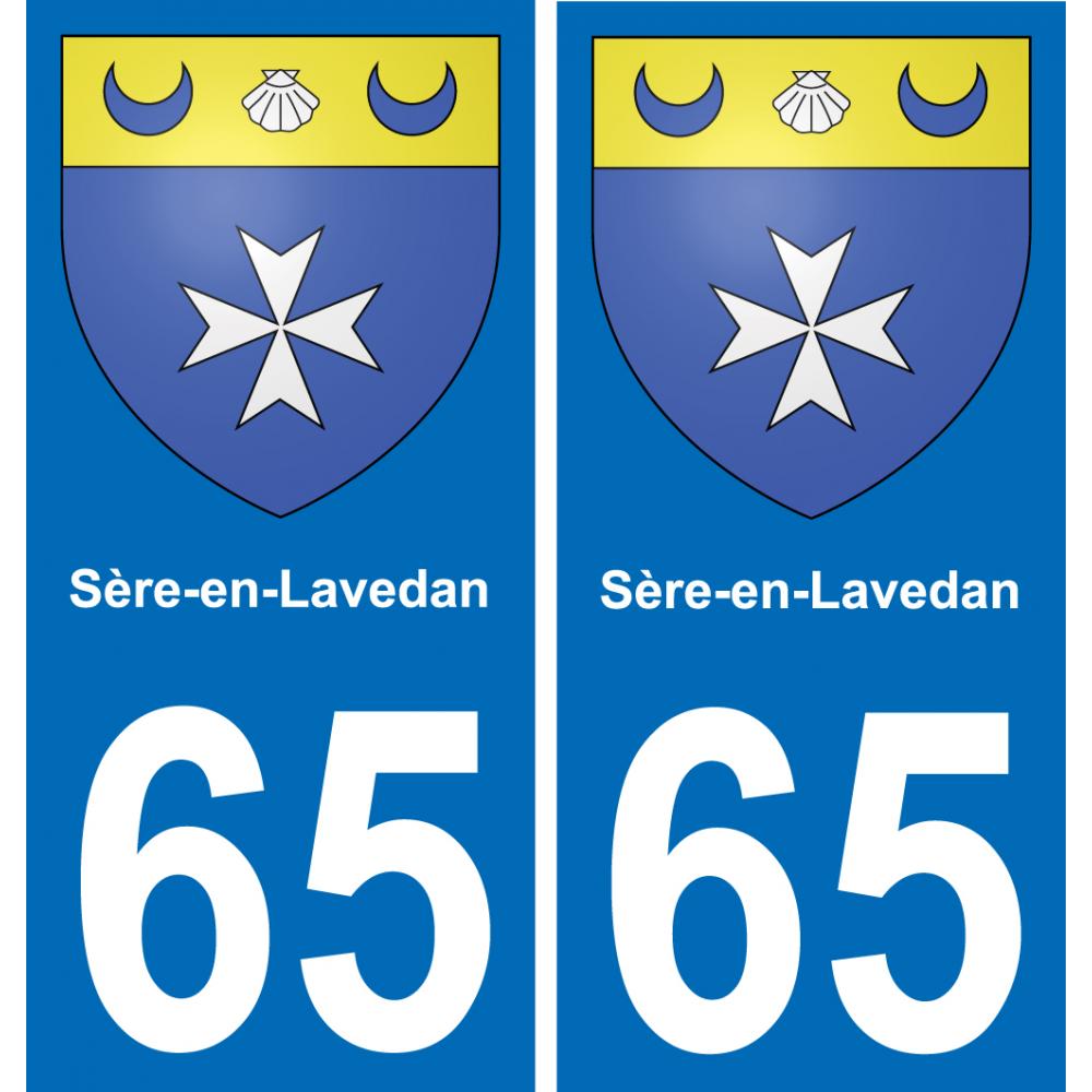 65 Sère-en-Lavedan autocollant sticker plaque immatriculation auto ville