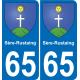 65 Sère-Rustaing placa etiqueta de registro de la ciudad