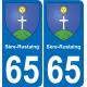 65 Sère-Rustaing autocollant sticker plaque immatriculation auto ville