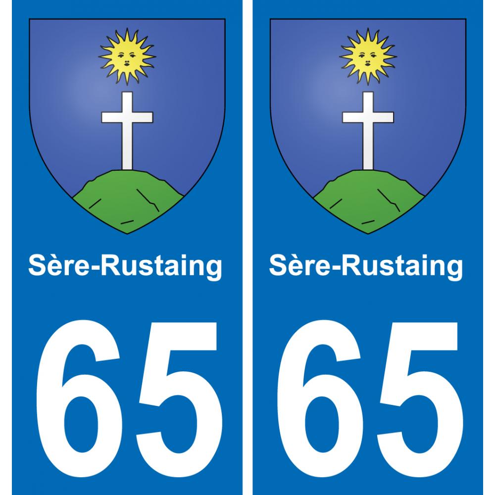65 Sère-Rustaing sticker plate registration city