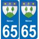 65 Pau autocollant sticker plaque immatriculation auto ville