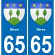 65 Pau autocollant sticker plaque immatriculation auto ville