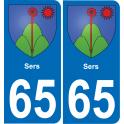 65 Pau autocollant sticker plaque immatriculation auto ville