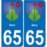 65 Sers sticker plate registration city