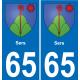 65 Pau autocollant sticker plaque immatriculation auto ville