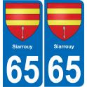 65 Siarrouy autocollant sticker plaque immatriculation auto ville
