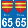 65 Siarrouy autocollant sticker plaque immatriculation auto ville