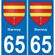 65 Siarrouy autocollant sticker plaque immatriculation auto ville