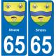 65 Pau autocollant sticker plaque immatriculation auto ville
