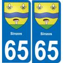 65 Pau autocollant sticker plaque immatriculation auto ville