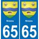 65 Sinzos autocollant sticker plaque immatriculation auto ville