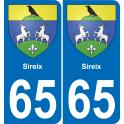 65 Pau autocollant sticker plaque immatriculation auto ville