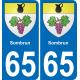 65 Sombrun placa etiqueta de registro de la ciudad