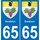 65 Sombrun placa etiqueta de registro de la ciudad