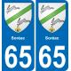 65 Soréac sticker plate registration city