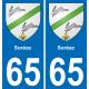 65 Pau autocollant sticker plaque immatriculation auto ville