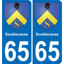 65 Soublecause autocollant sticker plaque immatriculation auto ville