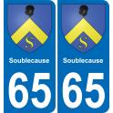 65 Soublecause sticker plate registration city