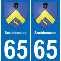 65 Soublecause autocollant sticker plaque immatriculation auto ville