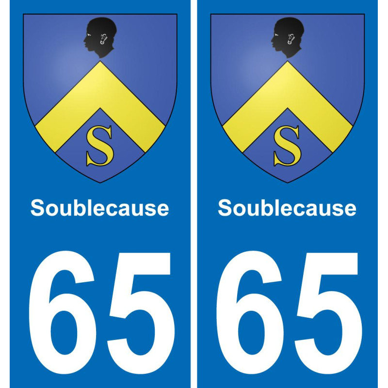 65 Soublecause autocollant sticker plaque immatriculation auto ville