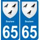 65 Pau autocollant sticker plaque immatriculation auto ville