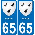 65 Pau autocollant sticker plaque immatriculation auto ville