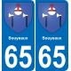 65 Souyeaux placa etiqueta de registro de la ciudad