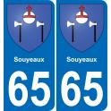 65 Souyeaux sticker plate registration city