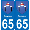 65 Souyeaux sticker plate registration city
