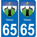 65 Pau autocollant sticker plaque immatriculation auto ville