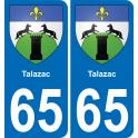 65 Pau autocollant sticker plaque immatriculation auto ville