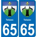 65 Talazac sticker plate registration city