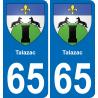 65 Pau autocollant sticker plaque immatriculation auto ville