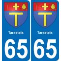 65 Pau autocollant sticker plaque immatriculation auto ville