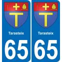 65 Tarasteix sticker plate registration city