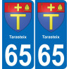 65 Pau autocollant sticker plaque immatriculation auto ville
