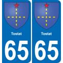 65 Pau autocollant sticker plaque immatriculation auto ville