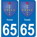 65 Tostat sticker plate registration city