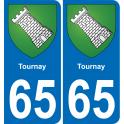 65 Tournay sticker plate registration city