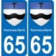 65 Pau autocollant sticker plaque immatriculation auto ville