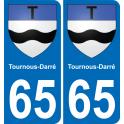 65 Tournous-Darré sticker plate registration city